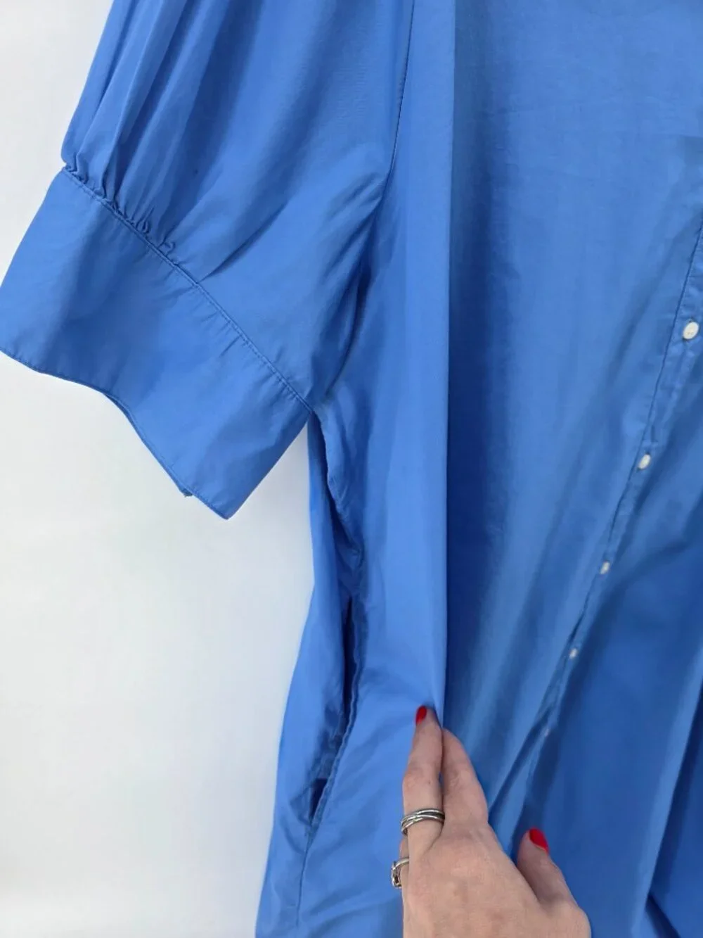 Old Navy Blue Cotton Button-Down Shirt Dress – Size XXL – Short Sleeve